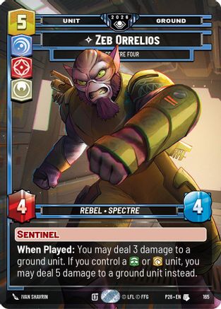 Zeb Orellios - Spectre Four (165) - Galactic Championship 2026 Foil