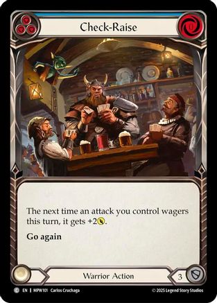 Check-Raise (Blue) (MPW101) - Mastery Pack Warrior Rainbow Foil