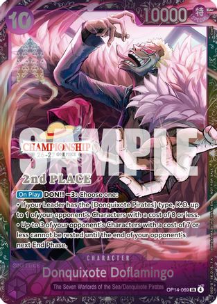 Donquixote Doflamingo (CS 26-27 2nd Place Trophy Card) (OP14-069) - One Piece Promotion Cards Foil