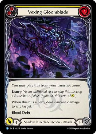 Vexing Gloomblade (Yellow) (IAR118) - Usurp the Shadow Throne Rainbow Foil