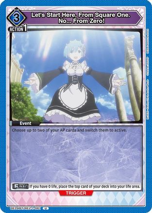 Let's Start Here, From Square One. No... From Zero! (UE24BT/REZ-1-061) - UE24BT ReZERO Starting Life in Another World