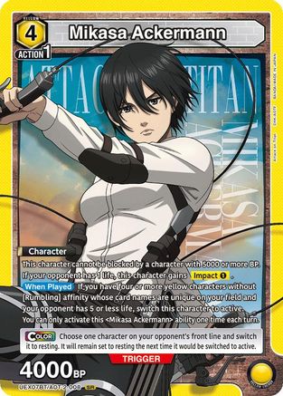 Mikasa Ackermann (008) (UEX07BT/AOT-2-008) - UEX07BT Attack on Titan Vol 2 Foil