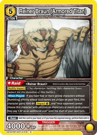 Reiner Braun (Armored Titan) (019) (UEX07BT/AOT-2-019) - UEX07BT Attack on Titan Vol 2 Foil
