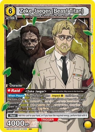 Zeke Jaeger (Beast Titan) (025) (UEX07BT/AOT-2-025) - UEX07BT Attack on Titan Vol 2 Foil
