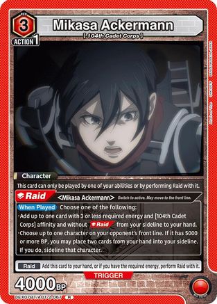 Mikasa Ackermann (067) (UEX07BT/AOT-2-067) - UEX07BT Attack on Titan Vol 2 Foil