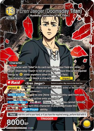 Eren Jaeger (Doomsday Titan) (Box Topper Silver Foil) (UEX07BT/AOT-2-022) - UEX07BT Attack on Titan Vol 2 Foil