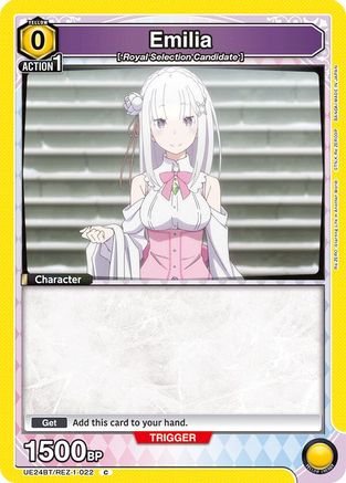 Emilia (022) (Box Topper Foil) (UE24BT/REZ-1-022) - UE24BT ReZERO Starting Life in Another World Foil