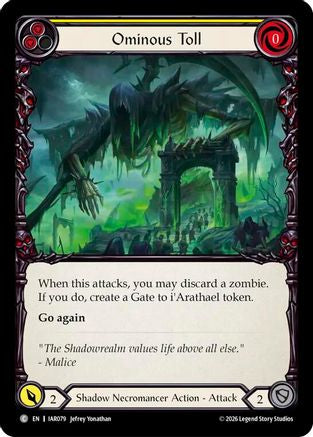 Ominous Toll (Yellow) (IAR079) - Usurp the Shadow Throne Rainbow Foil