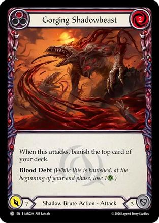 Gorging Shadowbeast (Red) (IAR029) - Usurp the Shadow Throne Rainbow Foil