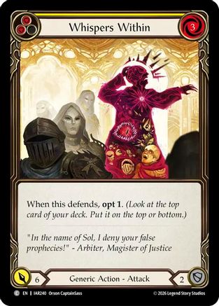 Whispers Within (Yellow) (IAR240) - Usurp the Shadow Throne Rainbow Foil
