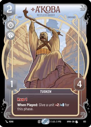 A'Koba - Restless Raider (Prestige Foil) (851) - Homeworlds Foil