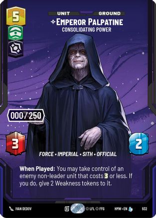 Emperor Palpatine - Consolidating Power (Serialized) (932) - Homeworlds Foil