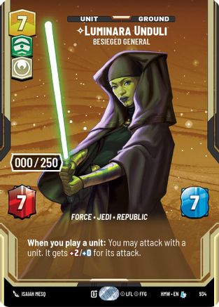 Luminara Unduli - Besieged General (Serialized) (934) - Homeworlds Foil