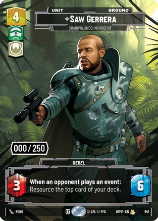 Saw Gerrera - Shadowlands Insurgent (Serialized) (941) - Homeworlds Foil