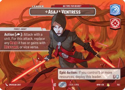 Asajj Ventress - No Time For Regret (Showcase) (783) - Homeworlds Foil