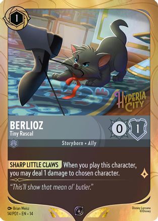 Berlioz - Tiny Rascal (14) - Disney Lorcana Promo Cards Holofoil