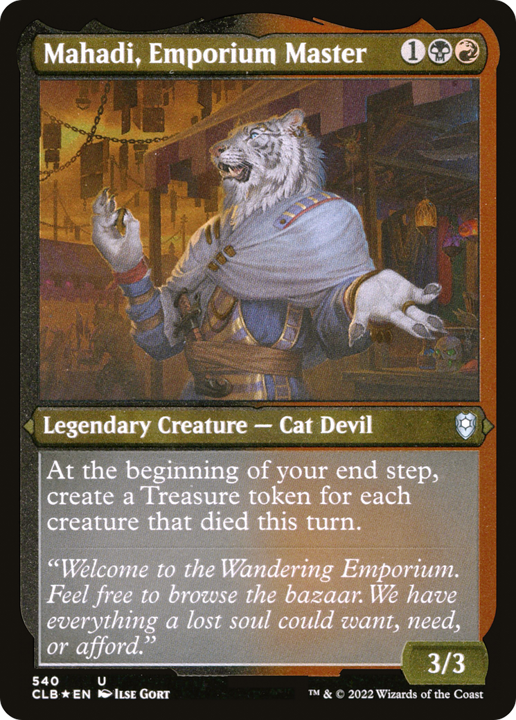 Mahadi, Emporium Master (Foil Etched) [Commander Legends: Battle for Baldur's Gate]