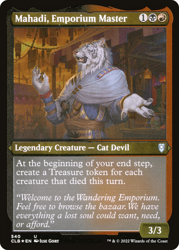 Mahadi, Emporium Master (Foil Etched) [Commander Legends: Battle for Baldur's Gate]