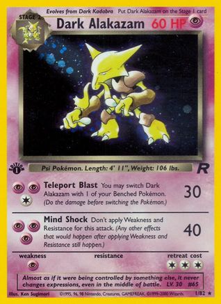 Dark Alakazam (1) 001  - Unlimited Holofoil Team Rocket - Holo Rare