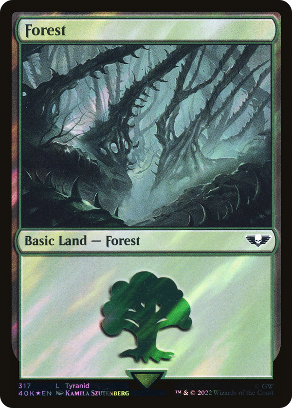 Forest (317) (Surge Foil) [Warhammer 40,000]