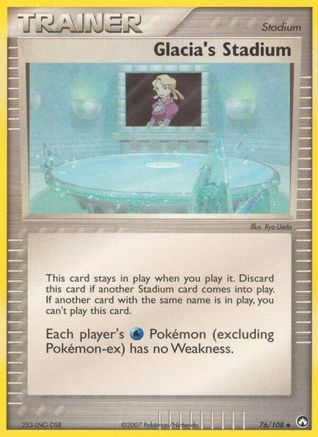 Glacia's Stadium (76/108) (Stamped) [EX: Power Keepers]