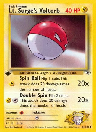 Lt. Surge's Voltorb (84/132) [Gym Heroes Unlimited]