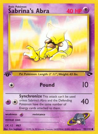 Sabrina's Abra (93/132) [Gym Challenge Unlimited]