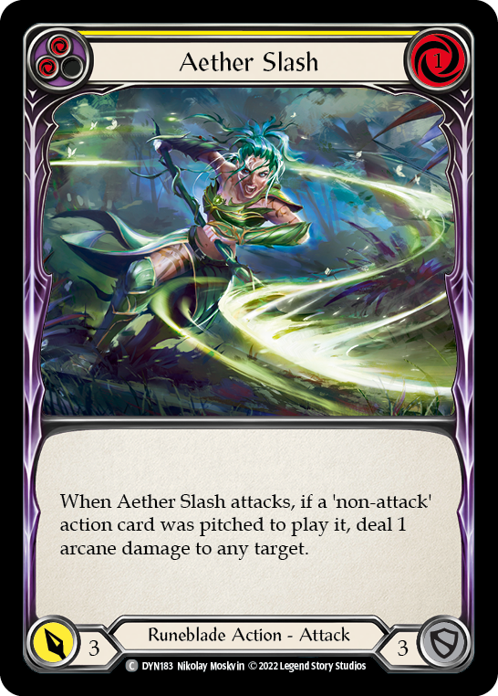 Aether Slash (Yellow) [DYN183] (Dynasty)  Rainbow Foil