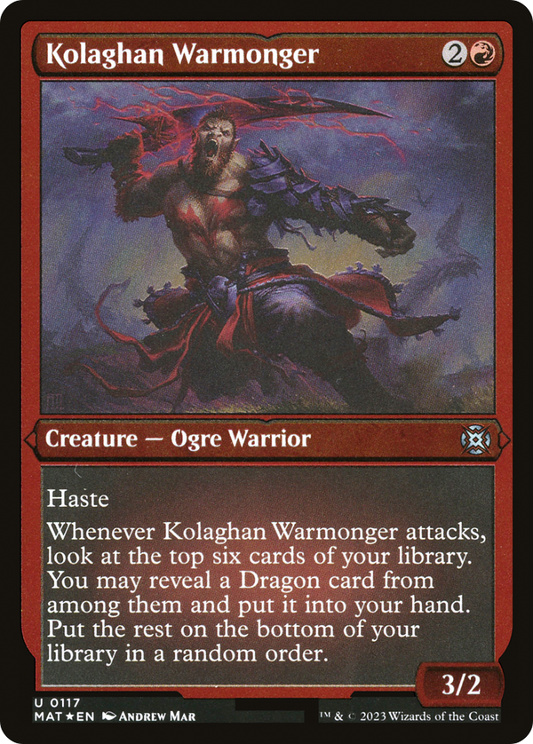 Kolaghan Warmonger (Foil Etched) [March of the Machine: The Aftermath]