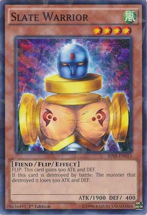 Slate Warrior (Shatterfoil) (BP03-EN013) - Battle Pack 3: Monster League 1st Edition