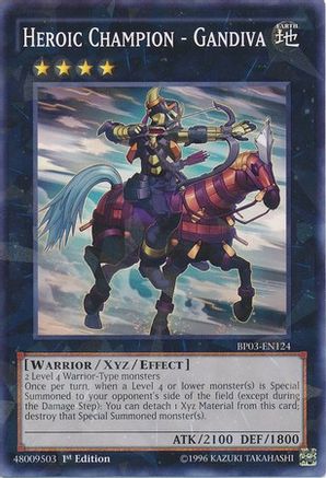 Heroic Champion - Gandiva (Shatterfoil) (BP03-EN124) - Battle Pack 3: Monster League 1st Edition