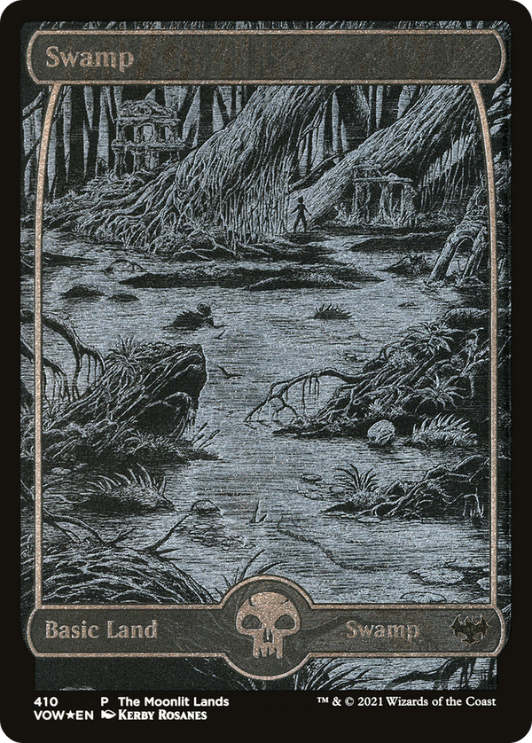 Swamp (The Moonlit Lands) (Foil Etched) [Innistrad: Crimson Vow Promos]