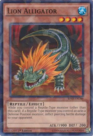 Lion Alligator (Shatterfoil) (BP03-EN089) - Battle Pack 3: Monster League 1st Edition