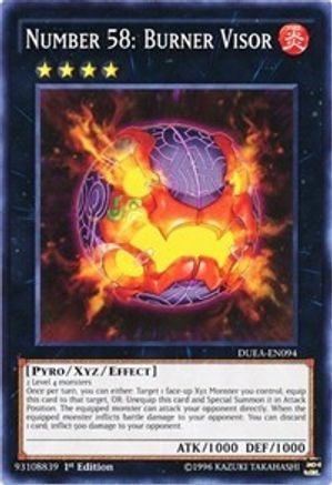 Number 58: Burner Visor (DUEA-EN094) - Duelist Alliance Unlimited