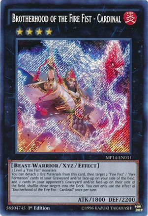 Brotherhood of the Fire Fist - Cardinal (MP14-EN031) - 2014 Mega-Tins Mega Pack 1st Edition