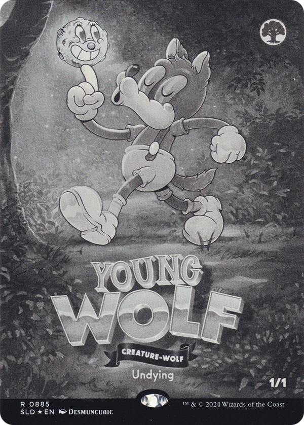 Young Wolf (Black & White Foil) [Secret Lair Drop Series]