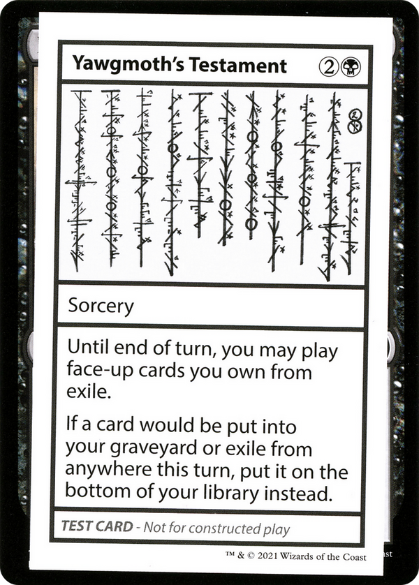 Yawgmoth's Testament (2021 Edition) [Mystery Booster Playtest Cards]