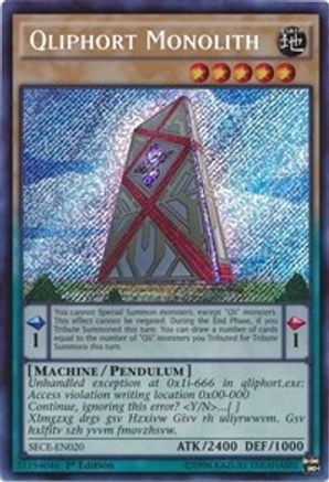 Qliphort Monolith (SECE-EN020) - Secrets of Eternity 1st Edition