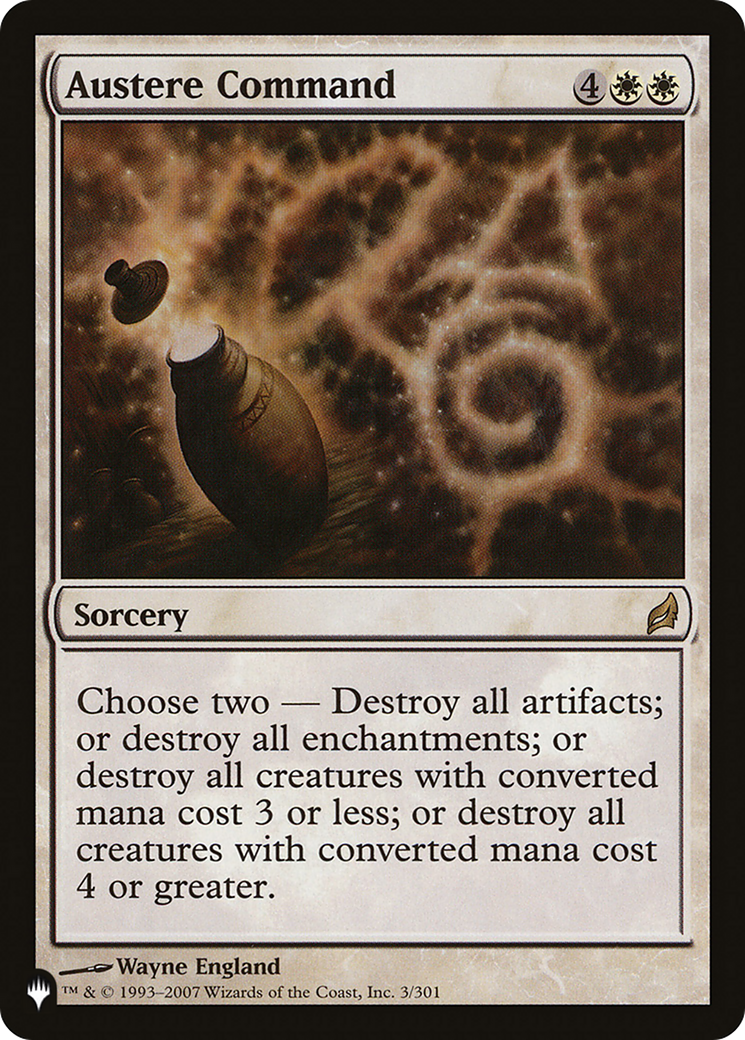 Austere Command (PLST-LRW-3) - The List