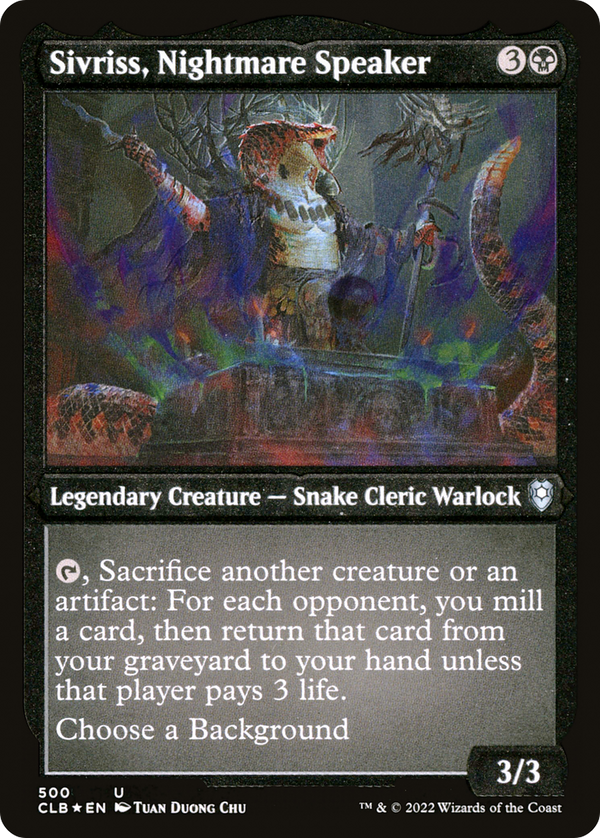 Sivriss, Nightmare Speaker (Foil Etched) [Commander Legends: Battle for Baldur's Gate]