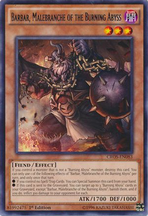 Barbar, Malebranche of the Burning Abyss (CROS-EN083) - Crossed Souls 1st Edition