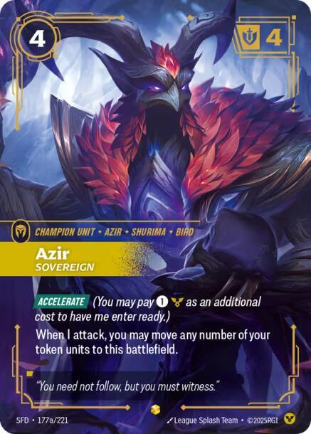 Azir - Sovereign #177a/221 (Alternate Art) [Spiritforged]