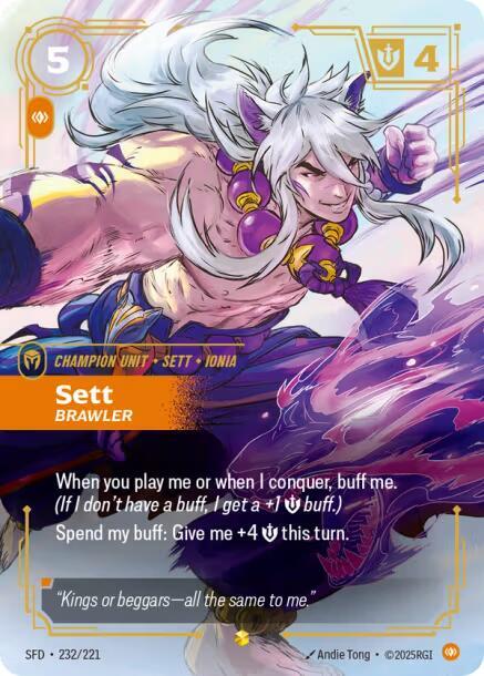 Sett - Brawler SFD 232/221 (Overnumbered) [Spiritforged]