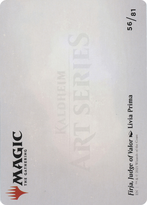 Firja, Judge of Valor // Firja, Judge of Valor (ASKHM-056) - Art Series: Kaldheim (Borderless) Foil