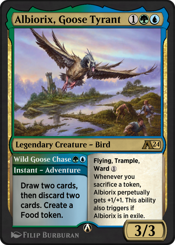 Albiorix, Goose Tyrant // Wild Goose Chase (YOTJ-019) - Alchemy: Outlaws of Thunder Junction