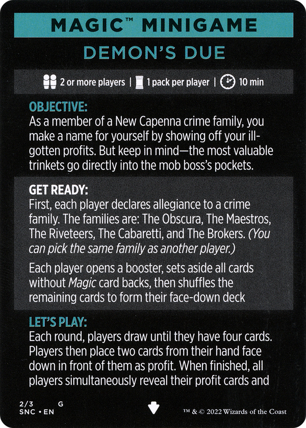 Demon's Due (minigame) // Demon's Due (cont'd) (MSNC-002) - Streets of New Capenna Minigames