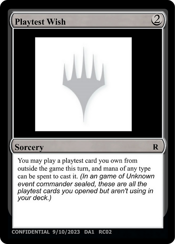 Playtest Wish (UNK-RC02) - Unknown Event