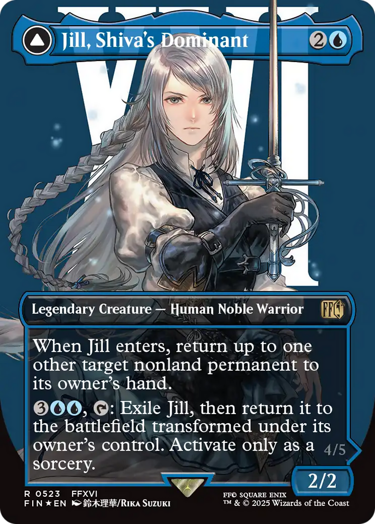 Jill, Shiva's Dominant // Shiva, Warden of Ice (Borderless) (Surge Foil) [FINAL FANTASY]
