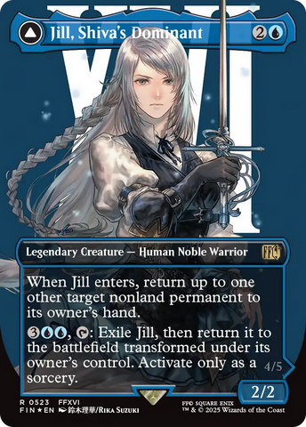 Jill, Shiva's Dominant // Shiva, Warden of Ice (Borderless) (Surge Foil) [FINAL FANTASY]