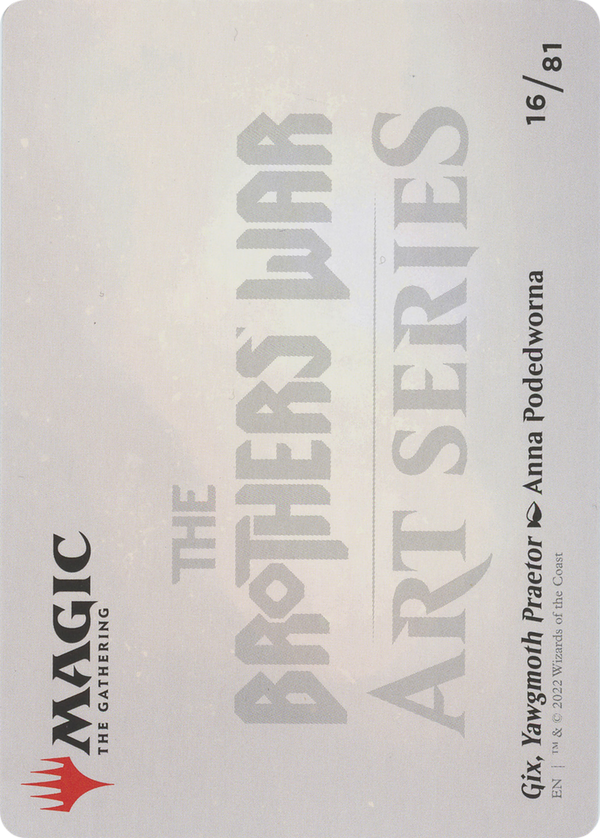 Gix, Yawgmoth Praetor // Gix, Yawgmoth Praetor (ABRO-016) - The Brothers' War Art Series (Borderless) Foil